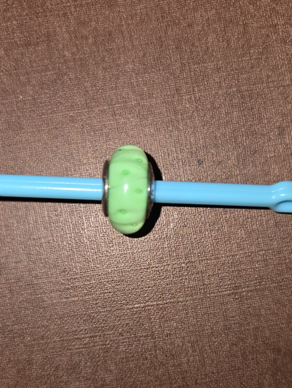 Retired Sterling Silver Green Looking Glass Murano Bead - 790925